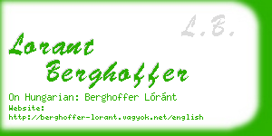 lorant berghoffer business card